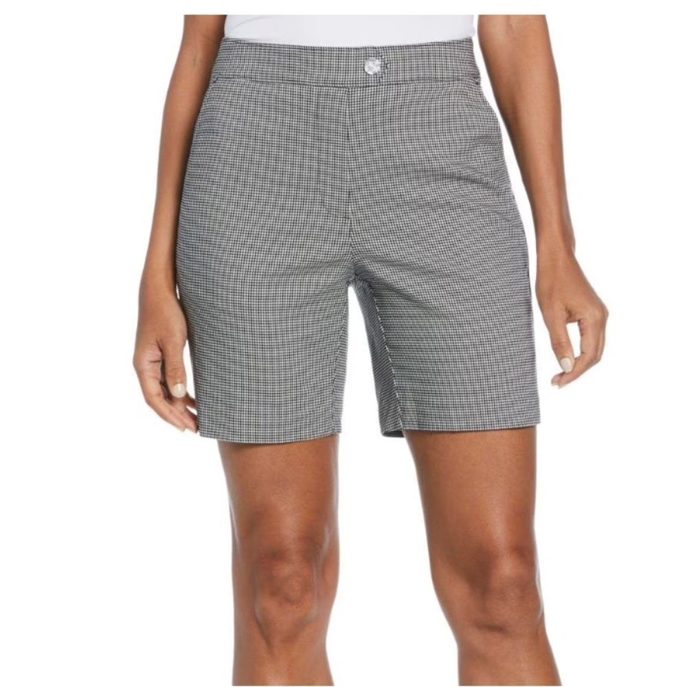 Rafaella Black and White houndstooth Bermuda Stretch Shorts
